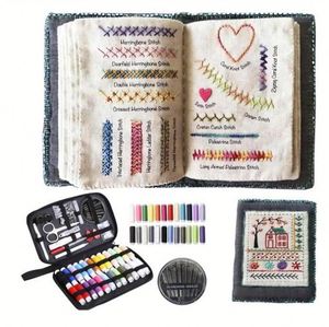 Kit de <span class=keywords><strong>couture</strong></span> multifonction pour débutants, boîte de <span class=keywords><strong>couture</strong></span> DIY, bobines de fil, fil de 15 cm, accessoires de <span class=keywords><strong>couture</strong></span> écologiques de style simple - Product Image 2