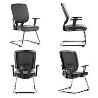 Chaise de bureau moderne abordable en cuir PU respirant, chaise d'architecte, chaise de conférence, chaise de réception, chaise pour visiteurs sans roulettes