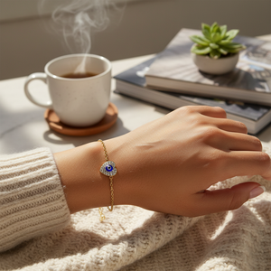 สร้อยข้อมือโซ่ตาปีศาจสวยงาม - Product Image 3