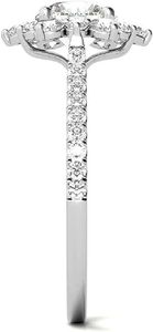 Venta al por mayor de joyería de plata para mujer corte redondo Moissanite solitario flor anillo estilo clásico para regalo de boda fiesta aniversario - Product Image 3