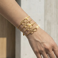 Bracelet élégant et mignon en acier inoxydable plaqué or 18 carats pour petites filles, accessoires de bijoux