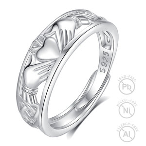 Merryshine Engagement Wholesale love Loyalty Friendship 925 Sterling Silver <strong>Men</strong> Irish <strong>Claddagh</strong> <strong>Rings</strong> - Product Image 1
