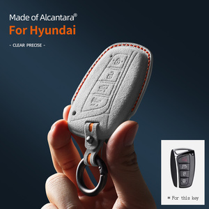 GROIC For Toyota Key Fob Cover With Genuine Leather Keychain, Zinc