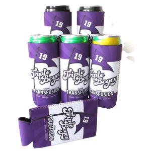 Real Neoprene Skinny Slim Tall Beer Can Cooler with Sublimation Can Coozies - Product Image 4