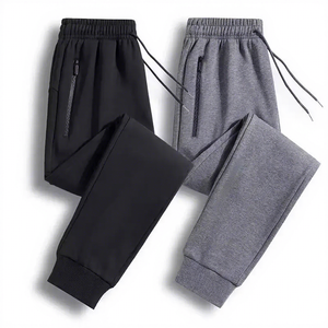 Pantalon de jogging décontracté en coton avec taille élastique et poches zippées pour homme – Vente en gros personnalisée - Product Image 1