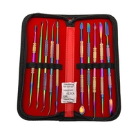 Nouvel ensemble de 10 outils de sculpture de cire dentaire en acier inoxydable 420 couleur titane, couteaux à cire dentaire