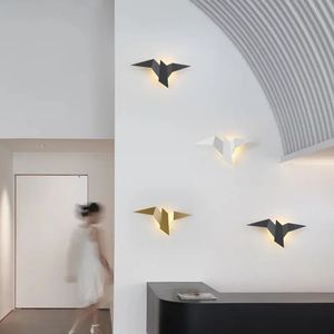 Applique de couloir noir blanc or fond applique moderne <span class=keywords><strong>oiseau</strong></span> volant forme LED applique murale - Product Image 6