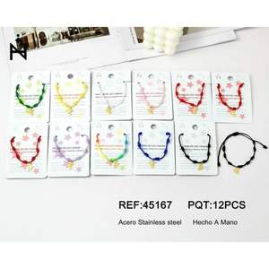 Stainless Steel Seven Star Knot <b>Beaded</b> <b>Bracelet</b> Set Handmade 12Pcs Unisex Fashion Jewelry Gift - Product Image 1