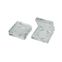 Boîte compacte transparente carrée YanXing pour poudre libre, en plastique ABS, emballage vide pour fard à joues et illuminateur, compartiment unique