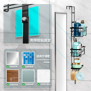 Étagère de rangement pour salle de bain à 3 niveaux, organisateur de douche mural d'angle avec panier suspendu pour étagères de salle de bain - Product Image 2