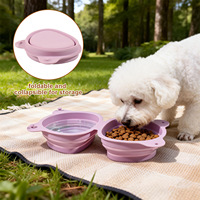 Vente en gros de mangeoires pliables écologiques pour animaux de compagnie, gamelles antidérapantes en silicone avec ventouse pour chat et chien, pour le camping