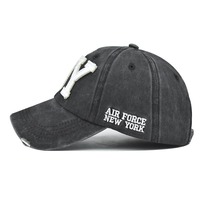 Gorras de Béisbol Deportivas Vintage al por Mayor, de 6 Paneles, Sin Estructura, con Visera Desgarrada, 100% Algodón Lavado, con Parche Bordado en 3D con el Logotipo de NY