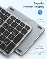MoKo Multi Devices 34 Touches Clavier Numérique Sans Fil USB-C Rechargeable BT 5.0 Clavier Numérique pour Tablette Ordinateur Portable Téléphone