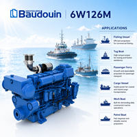 Semua Mesin Diesel Propulsi Kelautan Model Baudouin 6W126M 4 Tak 6 Silinder 294kW 331kW untuk Kapal Komersial dan Kapal Tunda