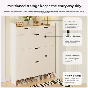 Organizador de Zapatos de Madera Personalizado con Almacenamiento a Prueba de Polvo para Espacios Pequeños y Proyectos de Muebles para Apartamentos - Product Image 1