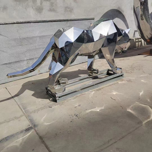 Glossy Panter Rvs Sculptuur - Product Image 4