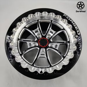 Dw 17x10j 18 इंच का ब्लैक लो पैड 5x4.5 7.9 बैकस्पेस एल्यूमीनियम मिश्र धातु गहरे पकवान पांच स्पोक ड्रैग रेसिंग कार बेडलॉक जाली जाली - Product Image 4