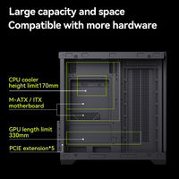 SNOWMAN Open Frame MicroATX PC for Test Bench Case Mini Gaming Computer Chassis with Motherboard Tray No Panel Design
