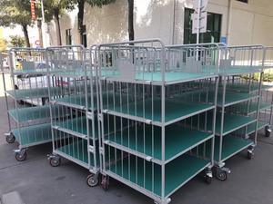 अनुकूलन योग्य 500 किलोग्राम ढहने योग्य धातु औद्योगिक तार जाल रोल ट्रॉली चार पहिया रसद हैंडलिंग गोदाम पाउडर कोटिंग - Product Image 4