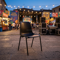 Chaise d'événement empilable en plastique, chaise connectable, capacité de charge de 600 lb, pour location de lieux de concert, festival de musique, conférence