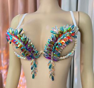 Nouveau soutien-gorge à armatures <span class=keywords><strong>Samba</strong></span> Carnival Rainbow Stone pour la danse du ventre, idéal pour les fêtes EDC, les Raves, les défilés d'Halloween, le Mardi Gras et les spectacles de Jouvert - Product Image 6