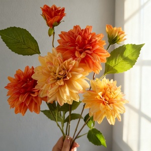 DC033 Vendita Diretta di Fabbrica Fiori Artificiali di Dalia Fiori di Seta per Centrotavola e Composizioni Floreali - Product Image 3