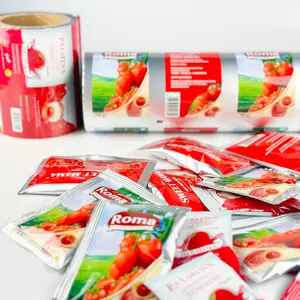 Plastic Customized Logo Plastic Aluminum Packaging Roll Film For Tomato Paste