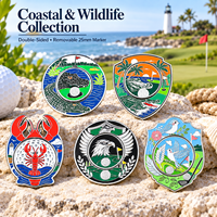 Marqueur de balle de golf magnétique double face OEM avec forme irrégulière personnalisée et marqueur central amovible de 25 mm