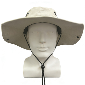 Chapeau <span class=keywords><strong>de</strong></span> <span class=keywords><strong>pêcheur</strong></span> vintage en toile <span class=keywords><strong>de</strong></span> cowboy avec cordon <span class=keywords><strong>de</strong></span> serrage, chapeau d'été à large bord pour l'extérieur - Product Image 2
