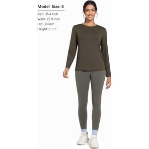 Camiseta Deportiva de Manga Larga para Mujer FOXA, Cuello Redondo, Transpirable, de Secado Rápido, para Yoga y Running - Product Image 6