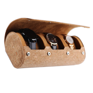 De luxe En Cuir de Liège Boîtier De <span class=keywords><strong>Montre</strong></span> De Voyage Rouleau Organiseur Avec 3 fentes de <span class=keywords><strong>Montre</strong></span> - Product Image 3