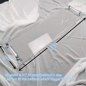 Baki bak mandi mewah, nampan mandi akrilik Caddy dengan pegangan perak untuk bak mandi, nampan penyimpanan bak mandi - Product Image 2