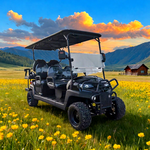 Carrito de Golf Eléctrico de Alta Resistencia con Parachoques Delantero para 4 Pasajeros, Batería de Litio, Asientos Traseros Abatibles para Carretera, Pradera y Aventuras al Aire Libre - Product Image 1