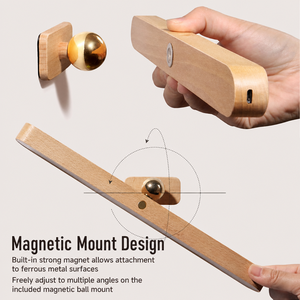 YONGZE Lumière de miroir en bois USB magnétique, bande lumineuse LED d'intérieur sans fil, lumière murale de couloir, lumière d'appoint pour miroir de maquillage - Product Image 5