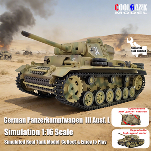 COOLBANK <span class=keywords><strong>1</strong></span>/16ème échelle 3848-<span class=keywords><strong>1</strong></span> Char d'assaut allemand <span class=keywords><strong>Panzer</strong></span> III L RC, modèle de collection pour adultes, cadeau, prend en charge les pièces de modification - Product Image 2