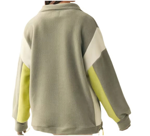 <span class=keywords><strong>Felpa</strong></span> <span class=keywords><strong>con</strong></span> collo a mezza Zip personalizzata in tinta <span class=keywords><strong>verde</strong></span> <span class=keywords><strong>con</strong></span> giacca in pile polare da <span class=keywords><strong>donna</strong></span> <span class=keywords><strong>felpa</strong></span> <span class=keywords><strong>con</strong></span> collo in piedi - Product Image 3