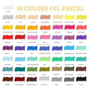 Set di <span class=keywords><strong>Pastelli</strong></span> a Olio Artecho 50 Colori Sottili 8x60mm, Colori Vivaci, Divertenti, Carini, Non Tossici, Sicuri e Lisci per Set di Pittura - Product Image 3