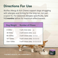 Friandises à Mâcher Tendres pour Chiens Contre les Allergies, Enrichies en Oméga 3, Colostrum, Vitamine E et Champignon Queue de Dinde - 120 Unités, Naturelles, Fournisseur d'Usine, OEM