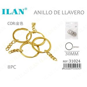 Portachiavi Ilan con Catena Dorata da 30mm per Accessori Chiavi - Product Image 2
