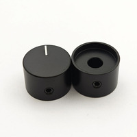 Bouton de commande en métal massif usiné CNC sur mesure, bouton de potentiomètre en aluminium noir pour haut-parleurs audio haut de gamme et équipements radio