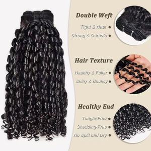 Extensiones de Cabello Humano Virgen 100% de Alta Calidad para Tejido de Cabello Rizado, Venta Caliente de Fábrica 2026, Solo Color Más Oscuro, Solo 100g, Sin Enredos - Product Image 2
