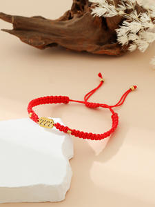Pulsera de Acero Inoxidable con Número de Ángel 999, Hecha a Mano, con Cuerda Trenzada Roja y Negra, Joyería Fina de Protección para Mejor Amigo - Product Image 3