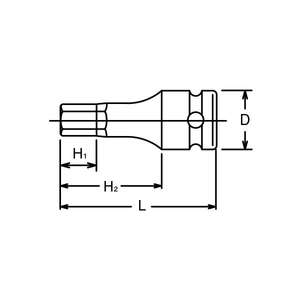 KOKEN - 14012M-60-5 1/2'' <b>Impact</b> hexagonal bit <b>socket</b> - EAN 4991644358229 <b>IMPACT</b> <b>SOCKETS</b> AND ACCESSORIES - Product Image 2