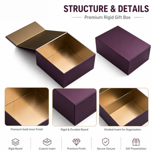 Boîte cadeau personnalisée écologique FX de qualité supérieure avec poignée, logo personnalisé, découpe quadricolore, option gaufrage pour emballage professionnel et cadeaux - Product Image 1