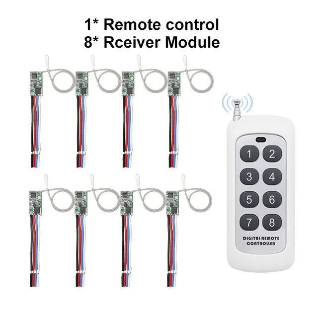 433 MHz वायरलेस आरएफ रिमोट कंट्रोल DC6V 12V 24V मिर्को स्विच 433 Mhz के साथ रिसीवर मॉड्यूल DIY लंबी रेंज ट्रांसमीटर प्रकाश पर/बंद