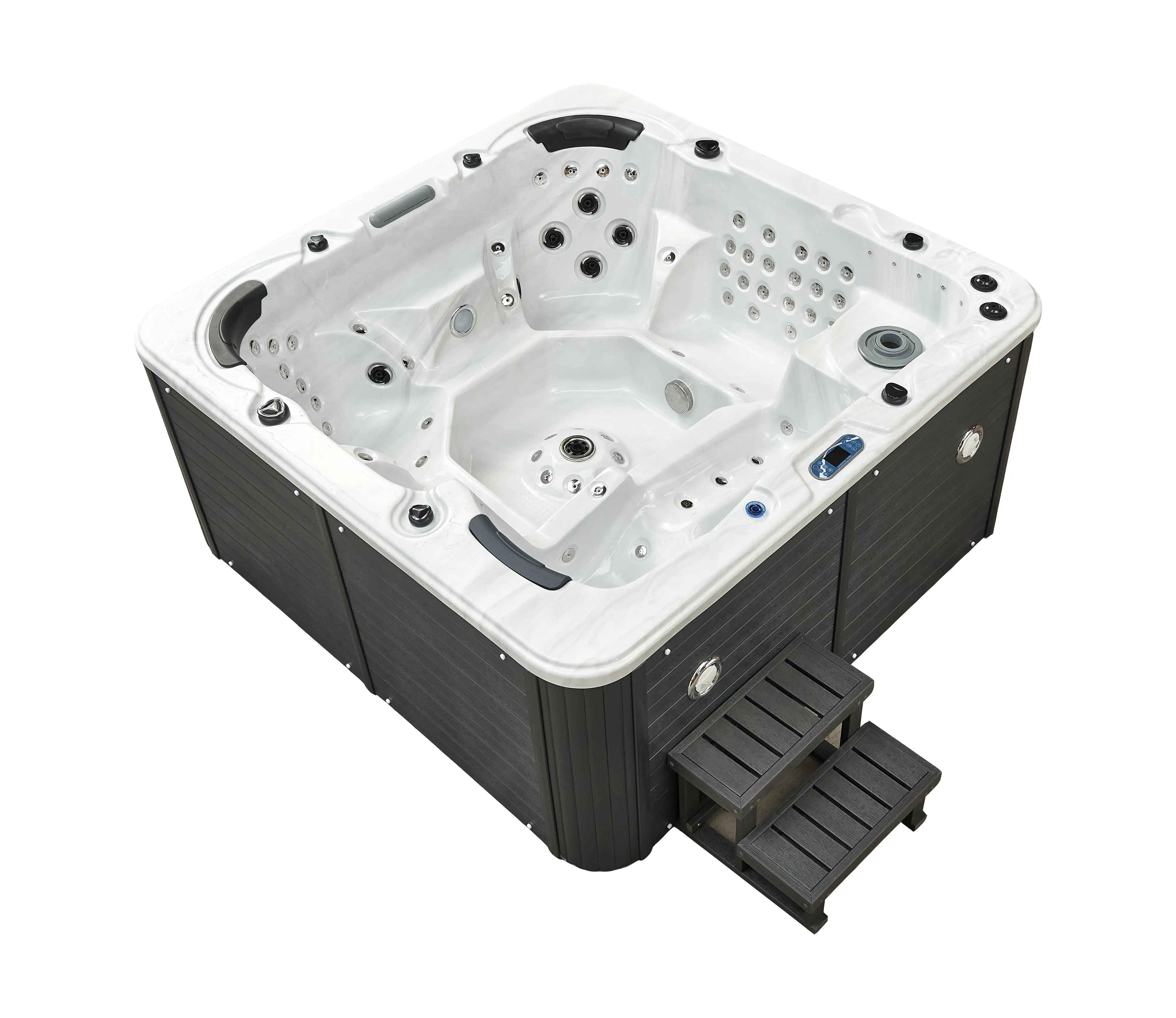 Massage Waterval Outdoor Spa Zwembad Vierkante Hot Tub Met Led Fabriek Prijs Jacuzzier Functie 5 Personen