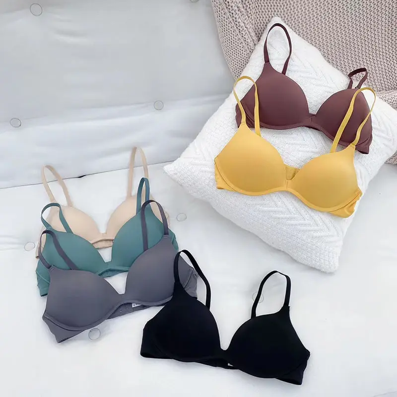 Confortável Cor sólida Simples Moda underwear bra teen meninas bras sutiã sem costura