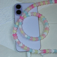 Câble de charge USB-C en acrylique avec perles en forme de cœur, style technologique tendance, portable, pour adolescents et ordinateurs