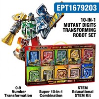 EPT Ensemble de robots transformables Mutant Digits 10 en 1, chiffres 0-9, jouet éducatif, figurine, unisexe, blocs d'apprentissage des mathématiques STEM, plastique