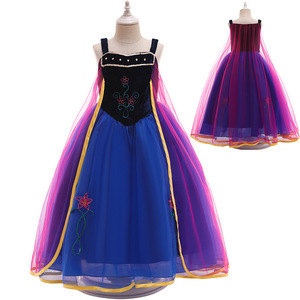 Fille Cosplay Snow Queen Princesse Costume Anna Robe Costume Avec Couronne Baguette Gant <span class=keywords><strong>Accessoires</strong></span> HCGD-010 - Product Image 6